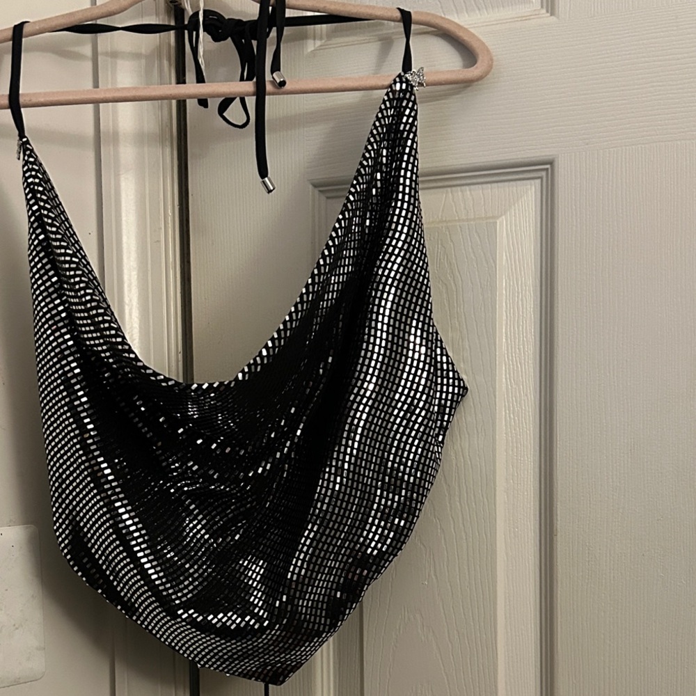 Forever 21 Black and Silver Sequin Camisole